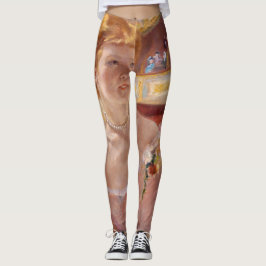 Legging Mary Cassatt - Mulher com Colar Pérola em um Logot