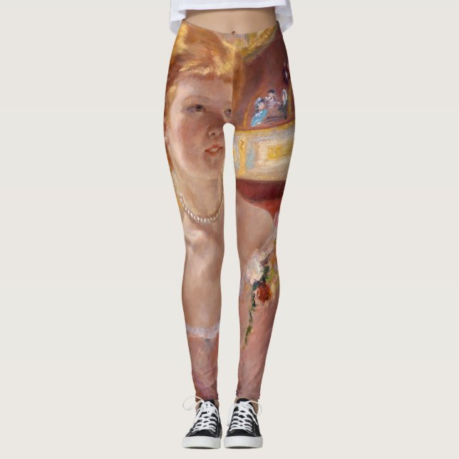 Legging Mary Cassatt - Mulher com Colar Pérola em um Logot (Frente)