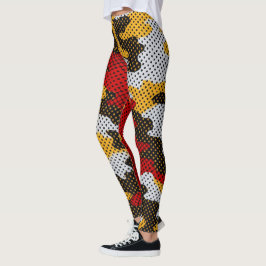 Legging Maryland Red & Black Turtle Camo Printed