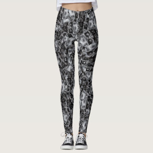 Legging Máscara de cabeça arrepiante padrão aleatório