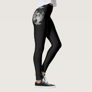 Legging Máscara de Carnaval de Veneza ~ Prata ~ Preto ~ Br