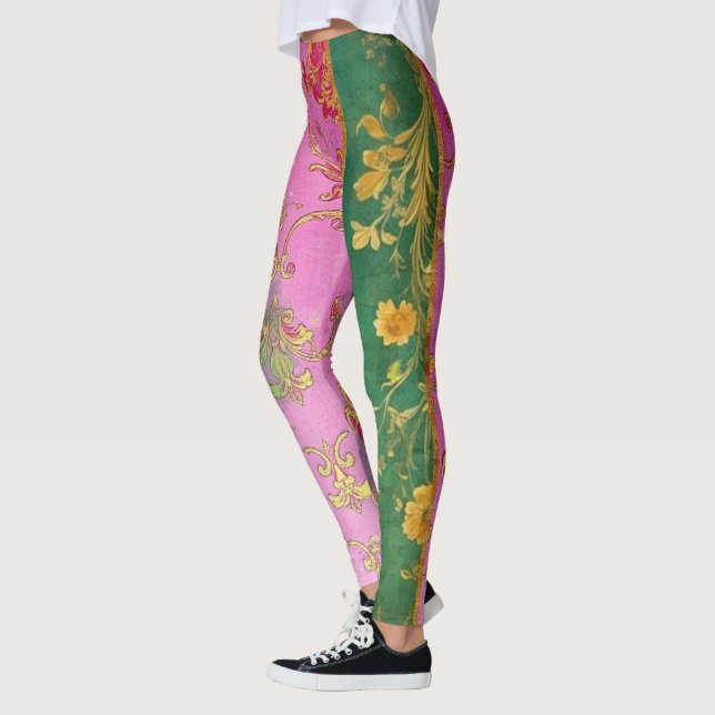 Legging Máscara de Grunge Rosa Selvagem - Pernas (Esquerda)