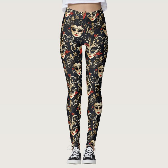 Legging Máscara de Mascarada preto (Frente)
