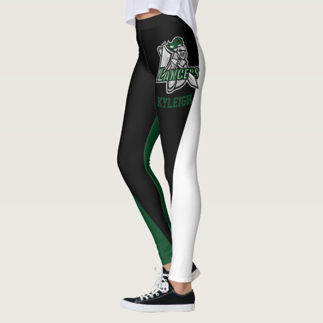 Legging Mascote Verde/Preto/Branco da Equipe e Ventilador (Esquerda)