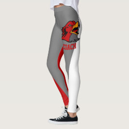 Legging Mascote Vermelho/Cinza/Branco do Time & Fã