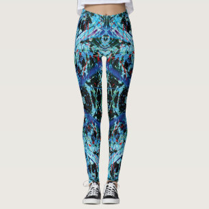 Legging Massacre de Natal Azul, Splatter Vermelho