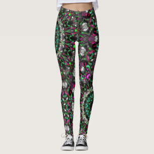 Legging Matiz brilhante no escuro no caleidoscópio estilo