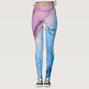 Legging Matizes Translúcidos Fluido: Abstrato de Tinta Álc