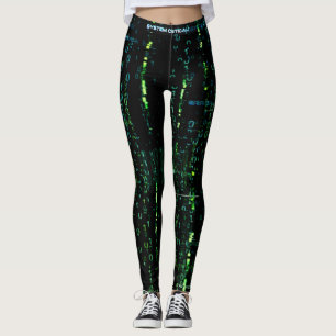 Legging Matriz de códigos Cyberpunk com erros do sistema