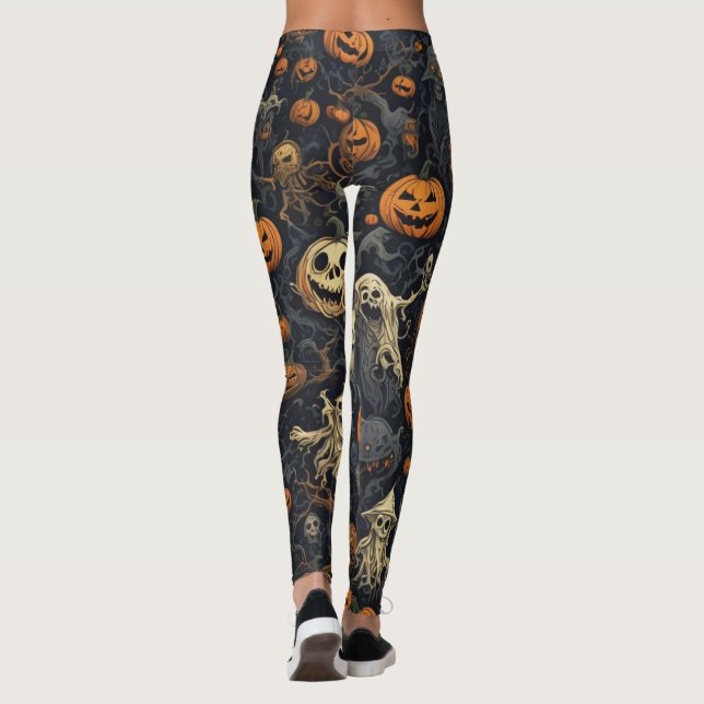 Legging Matte Spooky Pumpkins Ghost (Verso)