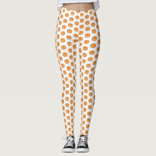 Legging Mau de Laranja Jack O'Lantern Padrão Halloween