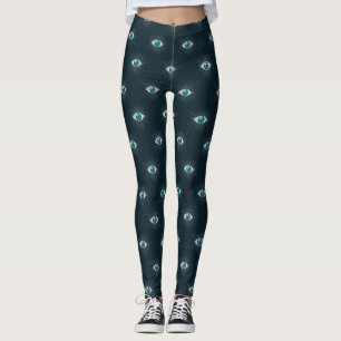 Legging Mau de Olhos Nazares de Azul Silver e Teal