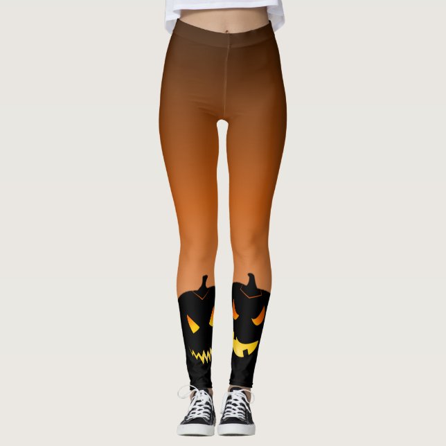 Legging Mau Pumpkin Orange Fade Halloween (Frente)