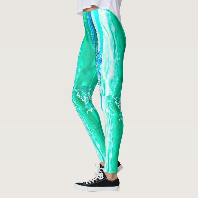 Legging Maui ondas Thunder_Cove striped azul/verde (Esquerda)