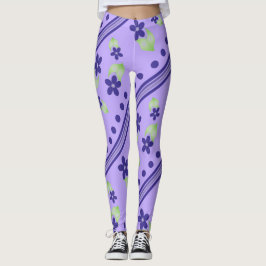 Legging Mauve Com Flor Roxo