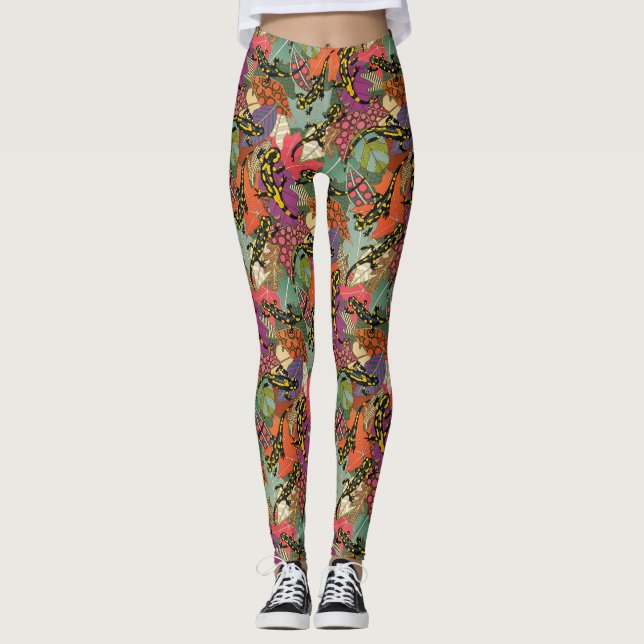 Legging maximalist salamander forest (Frente)