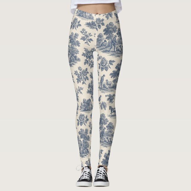 Legging Meadow - Blue Toile Pattern Leggin (Frente)