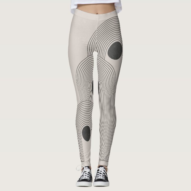 Legging médio-século abstrato, formas geométricas de equil (Frente)