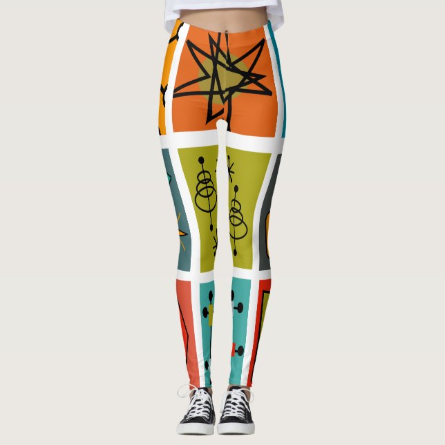 Legging Médio-século Moderno Smorgasbord (Frente)