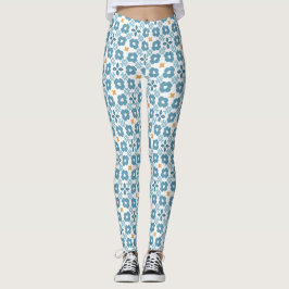 Legging Mediterranean Floral Tile