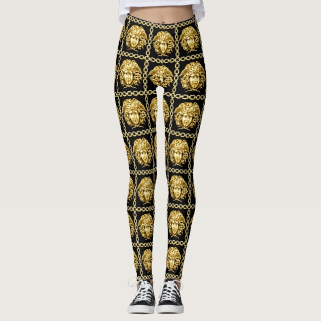 Legging Medusa Dourada em Correntes (Frente)
