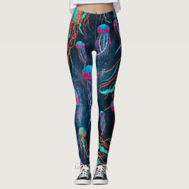 Legging Medusa legal no mar azul profundo