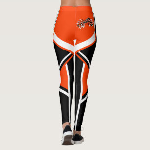 Legging Megafone Cheerleader Laranja, Preto e Branco