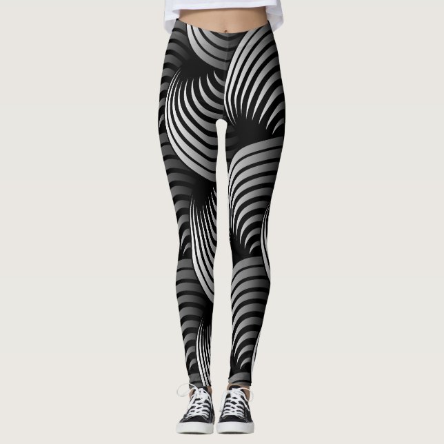Legging Meia branca girando em fundo preto (Frente)