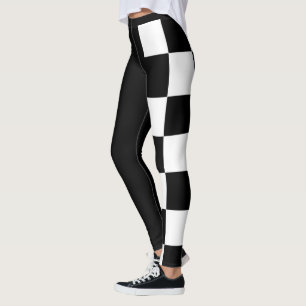 Legging Meia e meia-verificação, preto e branco