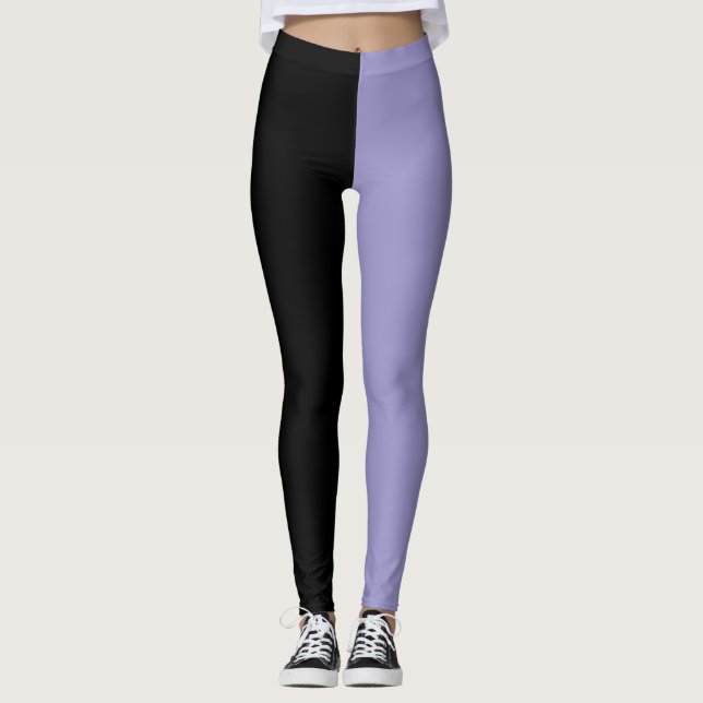 Legging Meia Lavanda Negra Monocromática (Frente)