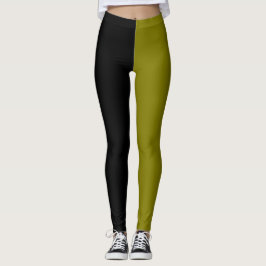 Legging Meia Preta Metade Preta Semestre Verde Marrom Hall