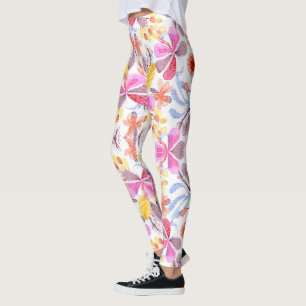 Legging Meias-calças coloridas com um floral vibrante