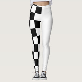 Legging Meias-calças metade preta e branca