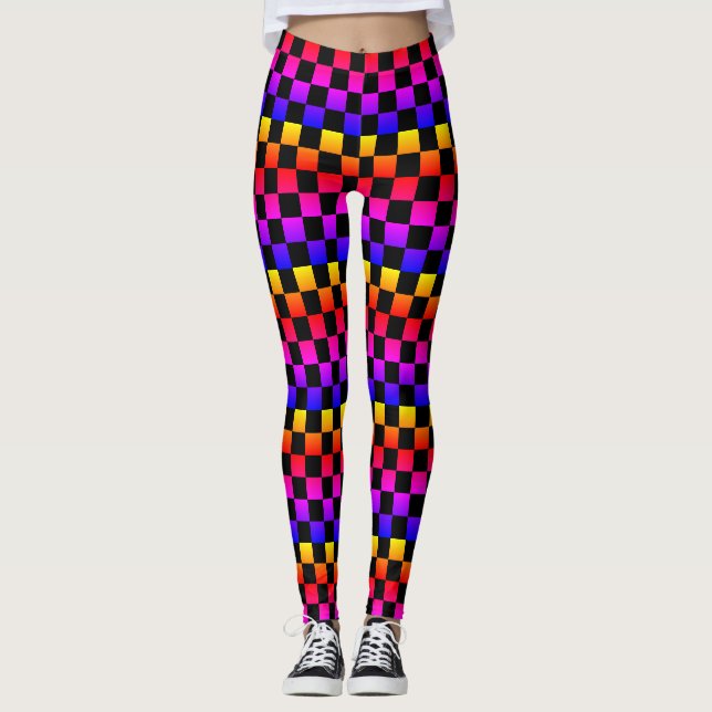 Legging Meias-calças Xadrez (Frente)