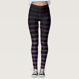 Legging Meias de Bruxa Pretas e Roxas Grunge Ombre Listras