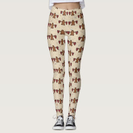 Legging Meias de Coração e Homem de Pão de Gengibre