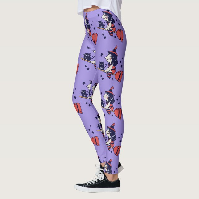 Legging Meias de Halloween da Bruxa Fofa (Esquerda)