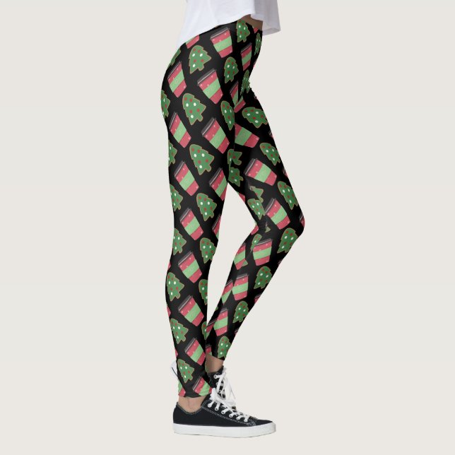 Legging Meias de Natal de Biscoito e Café (Direita)