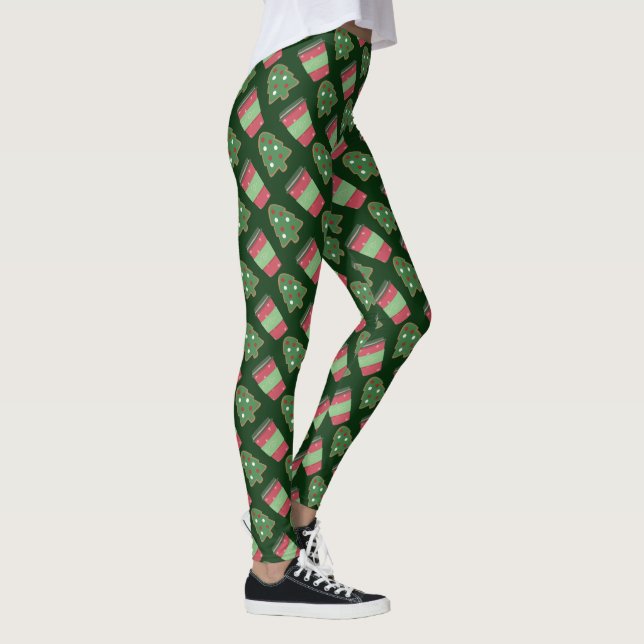 Legging Meias de Natal de Biscoito e Café (Direita)