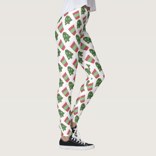 Legging Meias de Natal de Biscoito e Café (Direita)