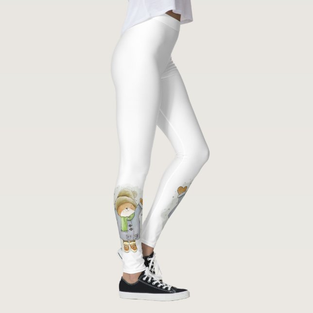 Legging Meias de Natal, Urso de Pelúcia (Direita)