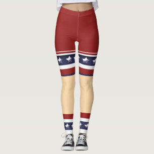 Legging Meias patrióticas engraçadas dos shorts american