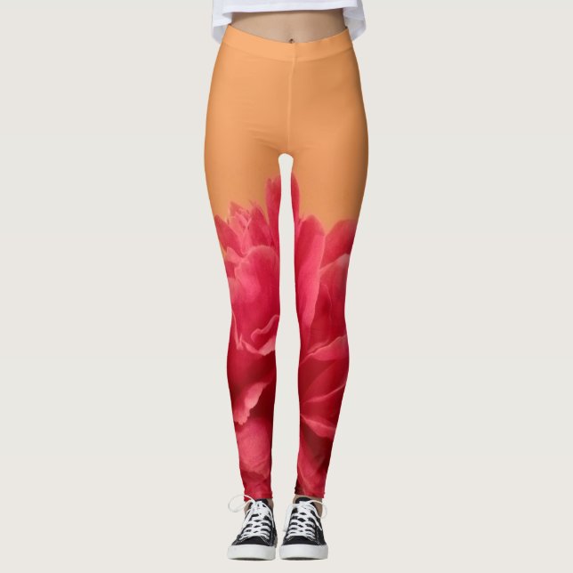 Legging Melon Orange Hot Rosa Floral (Frente)