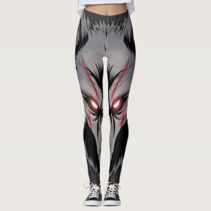 Legging Menacando Lobo com Olhos Vermelhos Brilhantes