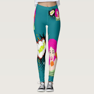 Legging Menina Ao Telefone WOW Qualquer Legenda De Fundo D