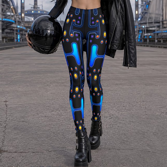 Legging Menina Espacial Gótica Preta Androide Mecânico Rob (Criador carregado)