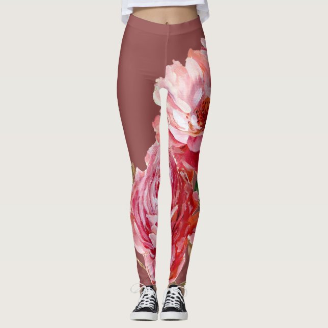 Legging Menina rosa cor-de-rosa poeirento escuro (Frente)