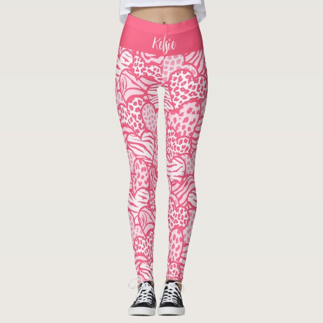 Legging Menino Pintado, Cor-de-Impressão, Cor-de-Rosa (Frente)