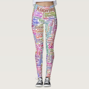 Legging Mensagem de MothssTexte Motif do Apêndice de Pergu