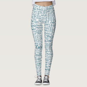Legging Mensagem de MothssTexte Motif do Apêndice de Pergu
